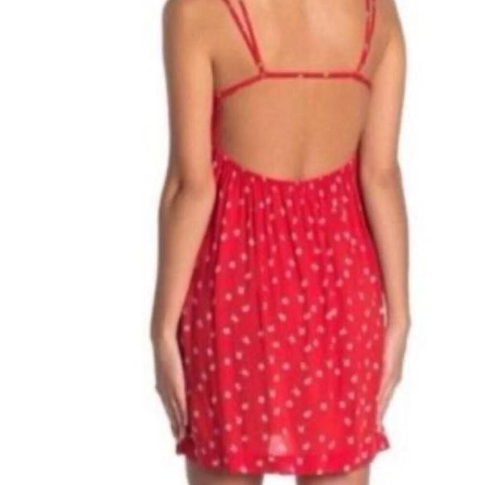 Free People Women's Red Floral Mini Dress Size S